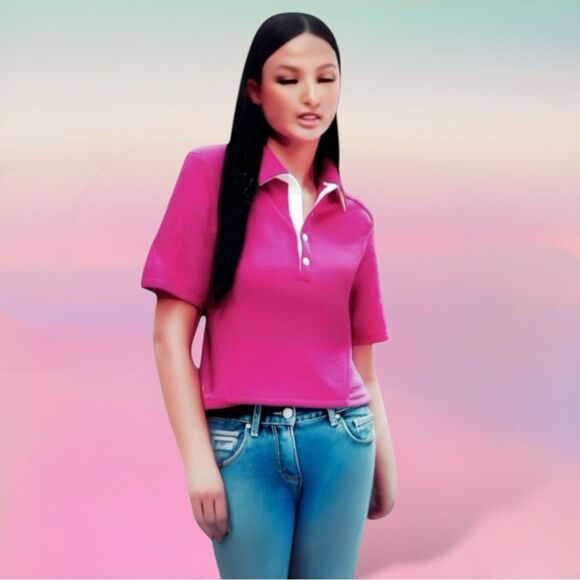 Rag & Bone Pink Polo Tee - Picture 16 of 16